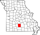 A state map highlighting Wright County in the southern part of the state.