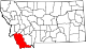 State map highlighting Beaverhead County