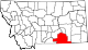 State map highlighting Big Horn County