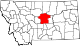 State map highlighting Fergus County