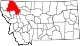State map highlighting Flathead County