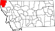 State map highlighting Lincoln County