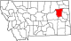 State map highlighting McCone County