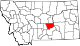 State map highlighting Musselshell County