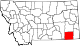 State map highlighting Powder River County