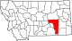 State map highlighting Rosebud County