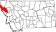 State map highlighting Sanders County