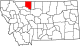 State map highlighting Toole County