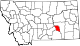 State map highlighting Treasure County