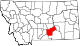 State map highlighting Yellowstone County