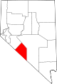 State map highlighting Esmeralda County