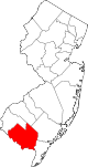 State map highlighting Cumberland County