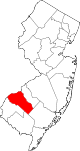 State map highlighting Gloucester County