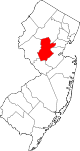 State map highlighting Somerset County