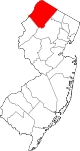 State map highlighting Sussex County