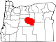 State map highlighting Crook County