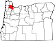 State map highlighting Washington County