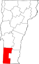 State map highlighting Bennington County