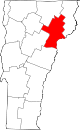 State map highlighting Caledonia County