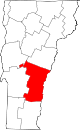 State map highlighting Windsor County
