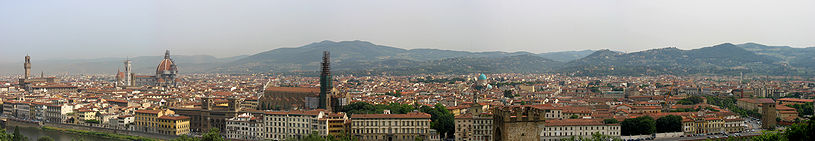 Panoraama Firenzen horisontista Piazzale Michelangelolta katsottuna