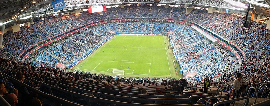 Stadion v Petrohradu během finále Konfederačního poháru FIFA 2017.
