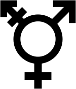 The transgender symbol as a combination of the Venus and Mars symbols with an additional "arm" for transgender persons.