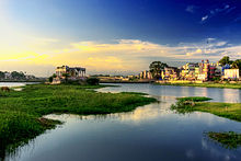 Vaigai-joki Maduraissa, Tamil Nadussa.