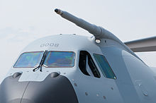 Air refueling probe above the cockpit