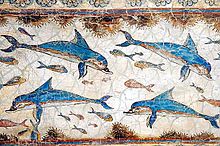 Fresk z delfinami, ok. 1600 r. p.n.e., z Knossos na Krecie.