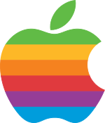 Apple-logoet, der blev brugt fra 17. maj 1976 til 26. august 1999  