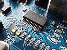 Surface of an electronic board (Arduino ftdi chip-1)