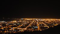 Night view of Arica from El Morro