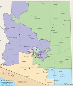 Arizona's kongresdistrikter siden 2013  