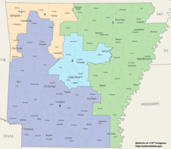 Arkansas' kongreskredse siden 2013  