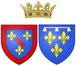Orléans' våben som prinsesse af Conti.  