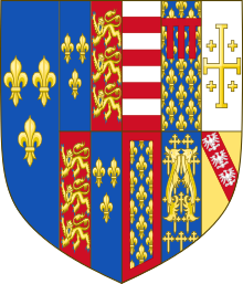 Margaret af Anjou's våben som dronning af England.  