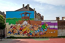 Mural of the main characters in Brussels