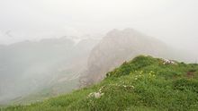 Rising fog at the Nebelhorn (Allgäu Alps)