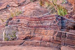 Formacja żelaza prążkowanego, Park Narodowy Karijini, Australia Zachodnia