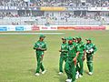 Bangladesh team returning to the dressing room at the Stadium