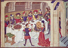 The peacock game or Voeux du Payon, in which each person present makes an oath (or vow, both documented) to a roasted peacock.