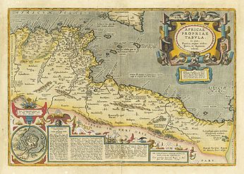 Mapa de 1590, mostrando a costa da barbárie.
