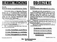 An announcement of the city captain Dr. Franke in Czestochowa of September 24, 1942