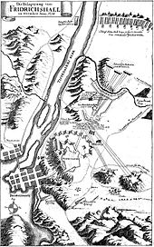 Siege of Frederikshald 1718 Copper engraving from the Theatrum Europaeum