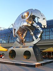 Sculpture Rolling Horse on the northeast terrace