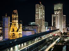 Bikini House in Charlottenburg, in the background the Kaiser Wilhelm Memorial Church and the zoo window