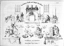 The National Assembly was often the target of satire. This cartoonist imagines the many goose feathers that may have been consumed in recording the speeches.
