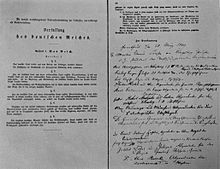 Signatures of the deputies under the constitutional charter of 28 March 1849
