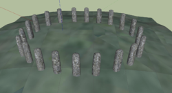 Reconstruction numérique de Bluestonehenge - configuration ovale